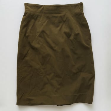 Vintage Christian Dior Olive Green Pencil Skirt XS 