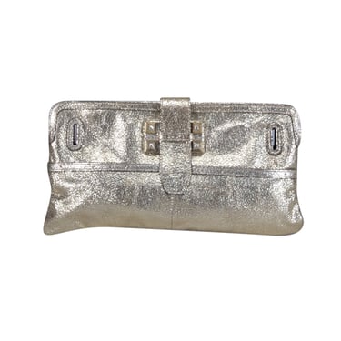 Chloe - Gold Metallic Leather Long Clutch