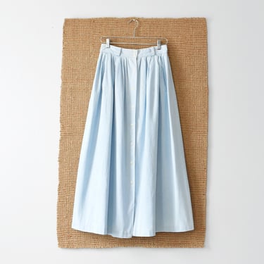 vintage banana republic denim skirt, long chambray cotton button front skirt 