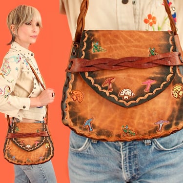 70s海外ヴィンテージbag 70s Leather Bags - Etsy Canada