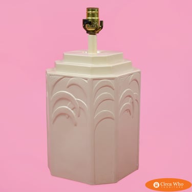 White Ceramic Palm Tree Table Lamp in the Manner of Serge Roche