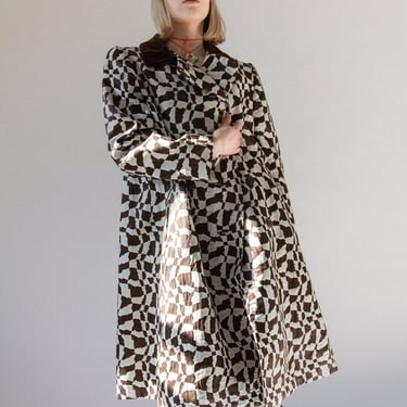 60s Piebald Check Dress Coat 
