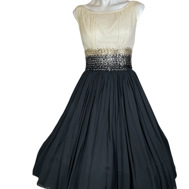1950's Chiffon Party Dress Size S