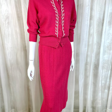 1950's Gem Trim Knit Sweater Set