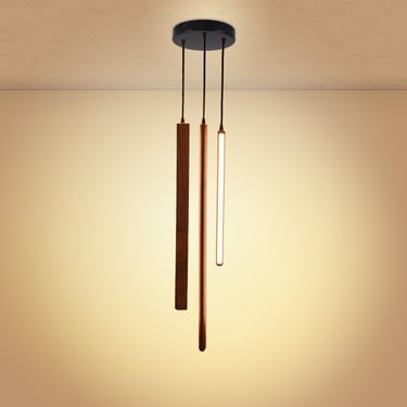 Linear Trio LED Chandelier / Pendants | Custom Modern Light Fixture 