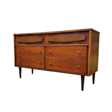 Free Shipping Within Continental US - Vintage Mid Century Modern 6 Drawer Dresser Dovetail Drawers 