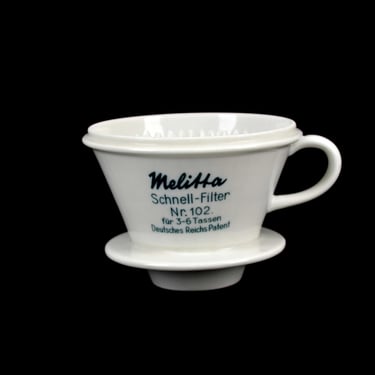 Melitta coffee filter 102 DRP 3-6 cups white 8-hole German Empire patent filter 30s vintage coffee kitchen country house coffee pot fast 