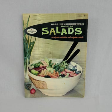 Good Housekeeping's Book of Salads (1958) - Small Pamphlet - Mid Century MCM Recipes Illustrations - Vintage Cook Book Cookbook 