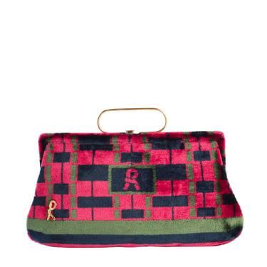 Roberta di Camerino Vintage 1970s Red Green Blue Patterned Velvet Handbag