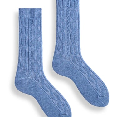 Cable Wool Cashmere Sock