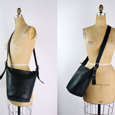 1980s Coach Black Leather Bucket Bag Selected By Ritual Vintage