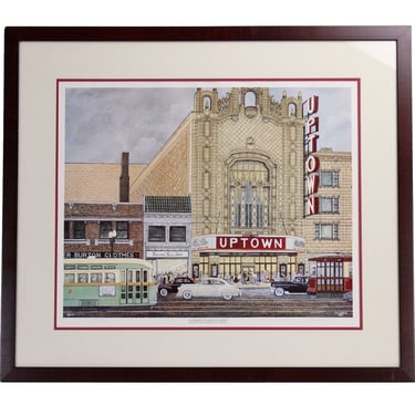 Balaban & Katz Uptown Theater Chicago Movie Palace circa 1940’s Print signed Jim Annis 