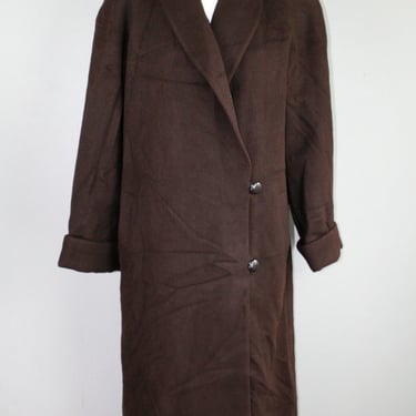 1970s, 1980s, Brown,  Annie Hall Style , Circa late 70-80's - Evan Picone - Full Length, Wool Coat - Size 6 
