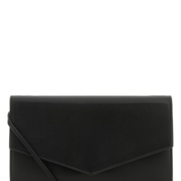 The Row Woman Black Leather Clutch