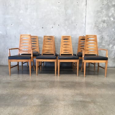 Set of 8 Mid Century Modern &quot;Catseyes&quot; Vintage Young Furniture Co.