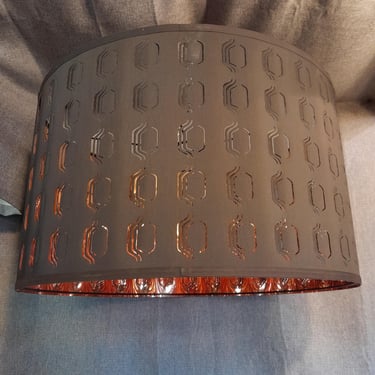 Large Two Tone Barrel Light Shade With Cutouts