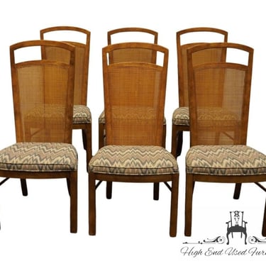 Set of 6 DREXEL HERITAGE Rustic European Style Cane Back Dining Side Chairs 