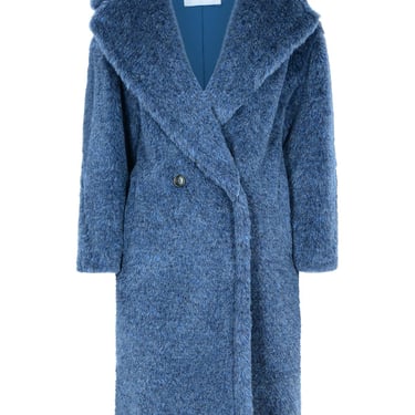 Max Mara 'Zebra' Blue Alpaca Blend Coat Women