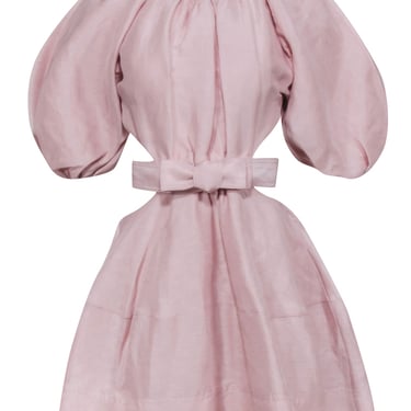 Aje - Blush Pink Puff Sleeves Open Back Dress Sz 8