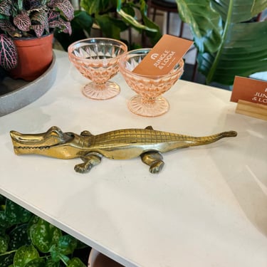 Vintage Brass Crocodile