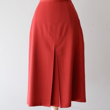 Lovely 1940's Gabardine Cayenne Pencil Skirt / Sz XS