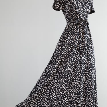 Iconic 1970's Diane Von Furstenberg Made in Italy Abstract Cotton Jersey Maxi Dress / SM