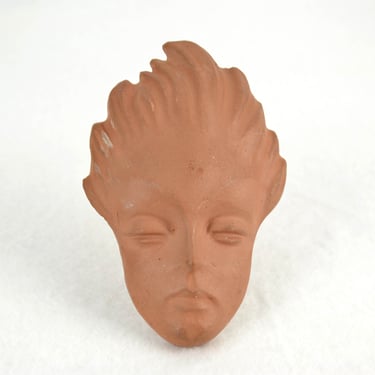 rare wall mask Bayernwald ceramic Erlau Imre Bedö girl's head face head 40s mid century pottery girl rockabilly design 