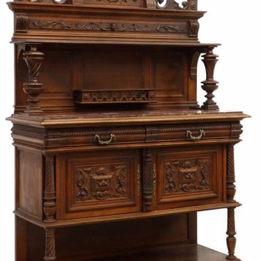 19th Century French Renaissance Henry II Walnut Buffet Sideboard Server 