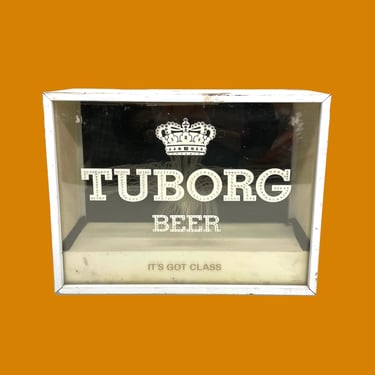 Vintage Tuborg Beer Light Up Sign Retro 1970s Its Got Glass + Fiber Optic Advertising + Breweriana + Danish Brewery + Man Cave + Bar Decor 