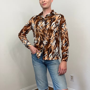 70s Tiger stripe disco shirt 