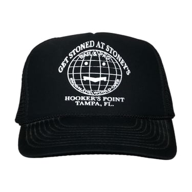 Vintage 90s “Get Stoned at Stoney’s” Hooker’s Point Florida Mesh SnapBack Trucker Hat Cap 