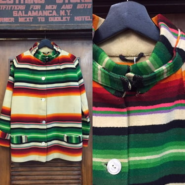Vintage 1920’s Pendleton Type Southwest Pattern Wool Jacket, Vintage Coat, Southwest Wear, Western Wear, Vintage Clothing 