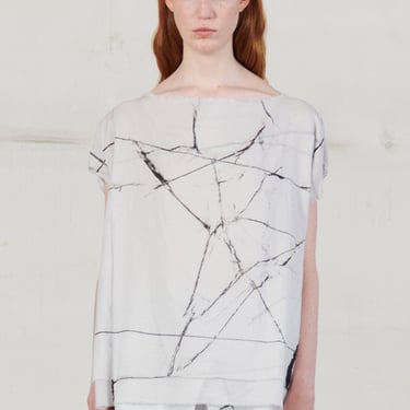 Auto Oversized Semi-Sheer Layered Top in OFF WHITE PRINT or OFF BLACK PRINT