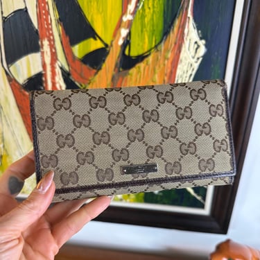 Authentic Gucci GG Supreme Long Wallet Made in Italy 