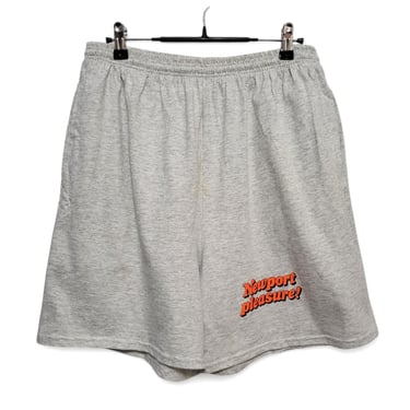 1990s Vintage Newport Pleasure Cigarette Shorts, Heather Grey, Tobacciana Promo, Sportswear, Deadstock 90s Clothing 