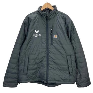 Carhartt Gilliam Rain Defender Gray Puffer Jacket Sz Large Excellent Condition