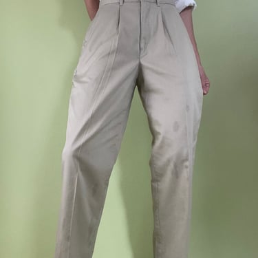 vintage high rise khaki trousers size medium 