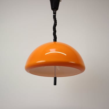 Midcentury Pendant by Harvey Guzzini for Meblo, Italy / Vintage Pendant / Orange Colour / 