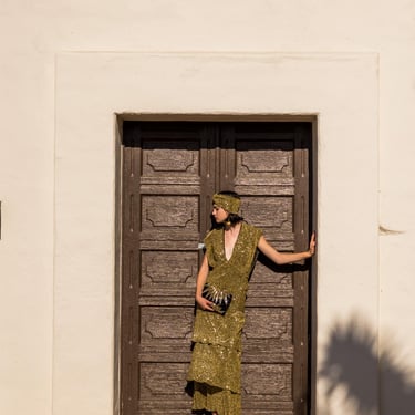 Gold Sequin Valhalla Tiered Dress 