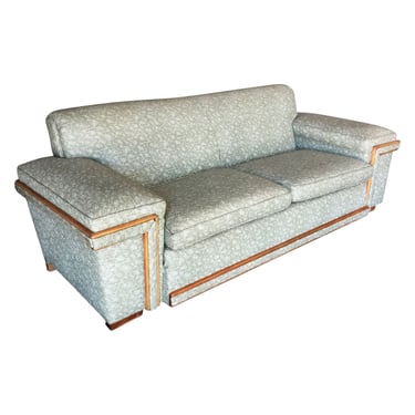 Mid-century Sofa in the Milo Baughman Style with Walnut Trim 