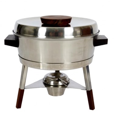 Stainless And Rosewood Stelton Chafing Pan