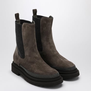 Brunello Cucinelli Brown Suede Chelsea Boot Women