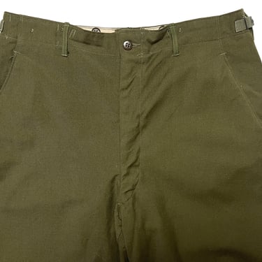 Vintage Korean War M-1951 US Army Wool Field Trousers / Pants ~ Medium Long (34 Waist) ~ OD ~ 1950s ~ 