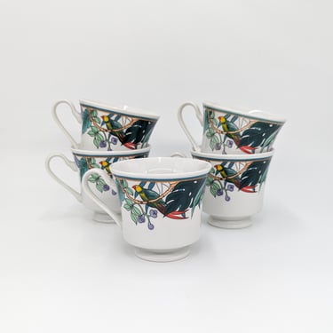 Jungle Tea Cup/Coffee Cup Set by Wealthy Healthy, Set of 5 