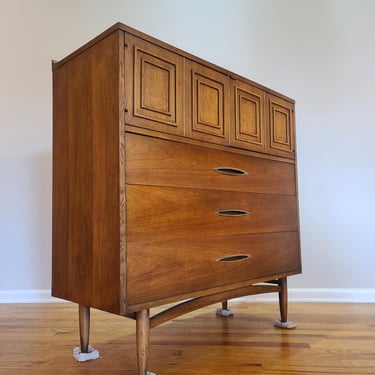 Mid Century Broyhill Sculptra Highboy Dresser 