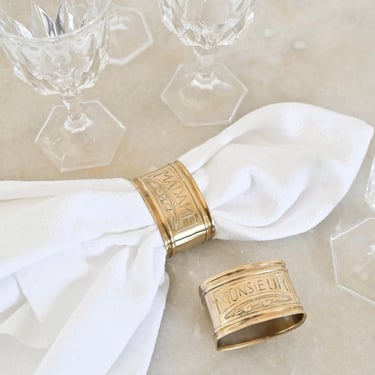 set of 5 vintage french napkin rings