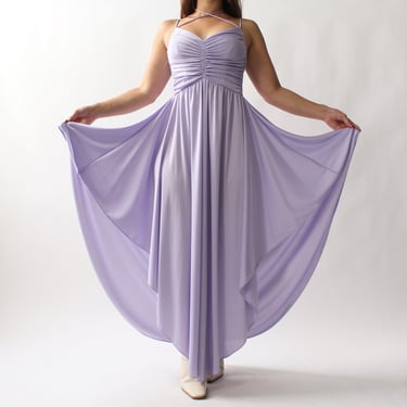 70s Lavender Drape Dress