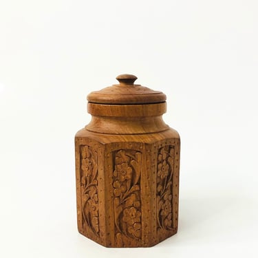 Carved Wood Container 