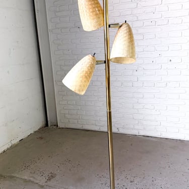 Triple Shade Floor Lamp with Fiberglass Shades
