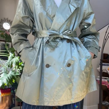 VTG Neiman Marcus Sage Green Trench Coat 